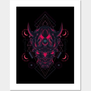 Oni head - Sacred Geometry Posters and Art